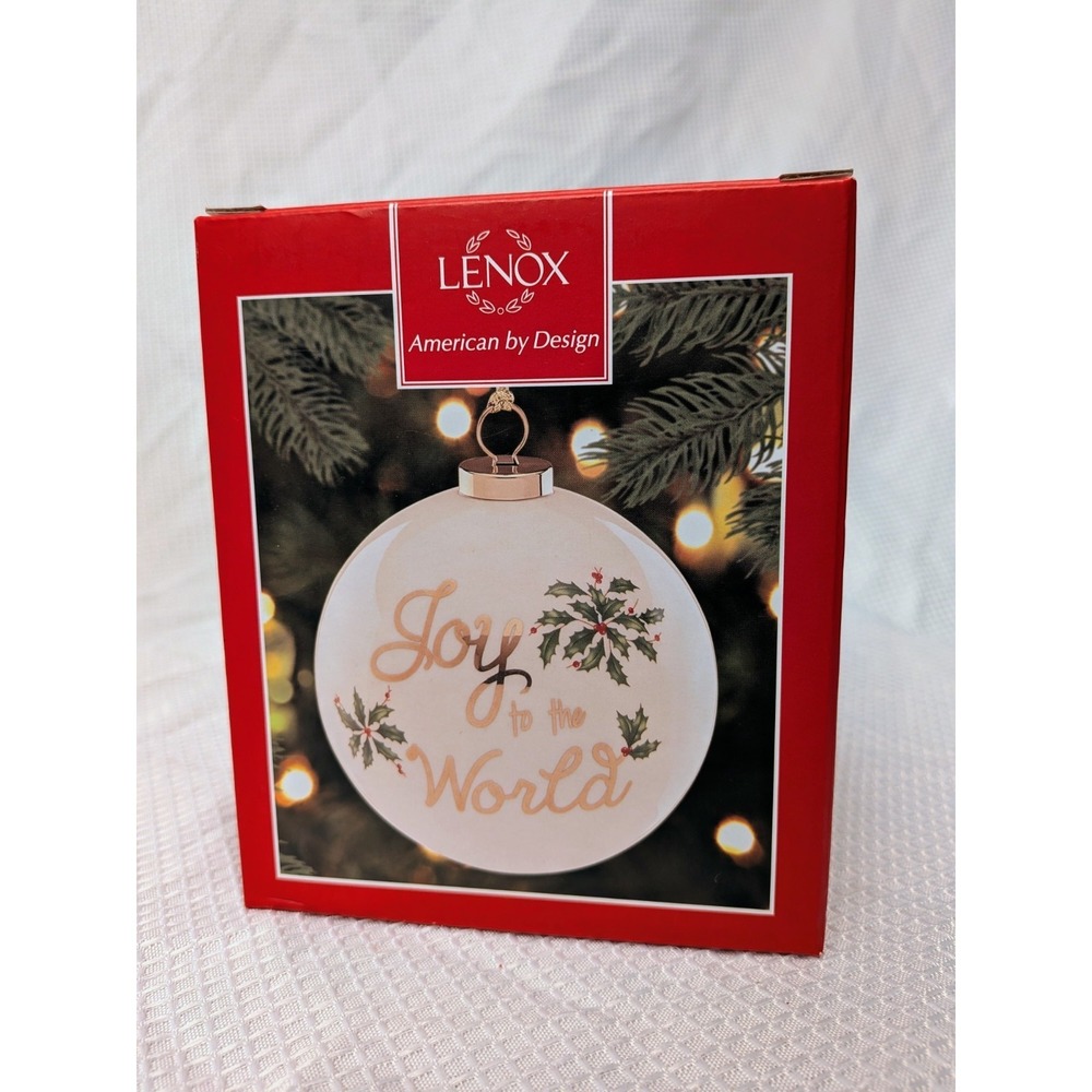 LENOX  "Joy To The World" 4" Christmas Ball Ornament NEW msrp 60